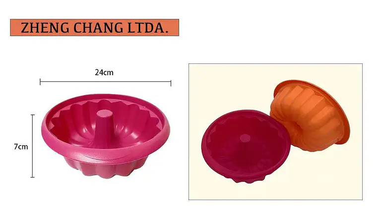 Molde de silicona acanalado con tubo central, 24 cm (x12) 1