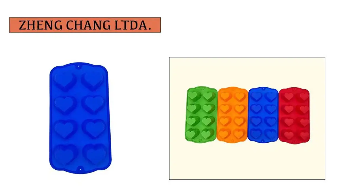 Molde de silicona con 8 corazones para postres (x12) 1
