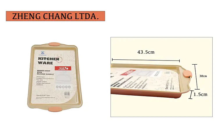 Bandeja plana para horno con asas, 43,5 × 30 cm (x12) 1
