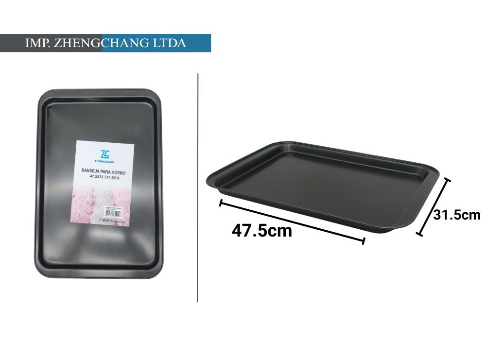Bandeja rectangular plana para horno, 47,5 × 31,5 cm (x10)