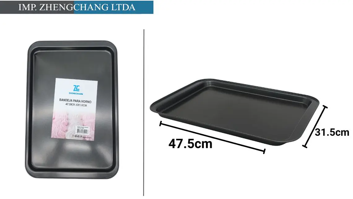 Bandeja rectangular plana para horno, 47,5 × 31,5 cm (x10) 1