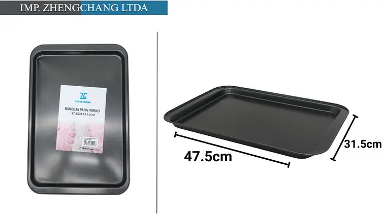 Bandeja rectangular plana para horno, 47,5 × 31,5 cm (x10) 1