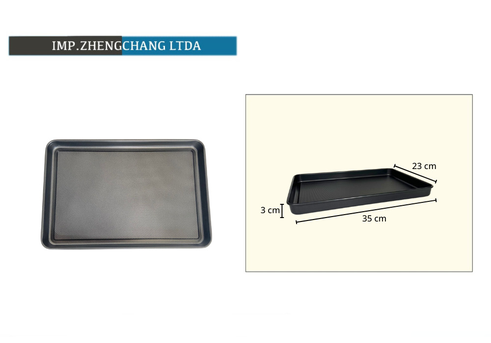 Bandeja rectangular negra para horno con fondo texturizado (x10)
