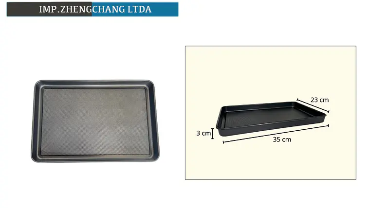 Bandeja rectangular negra para horno con fondo texturizado (x10) 1