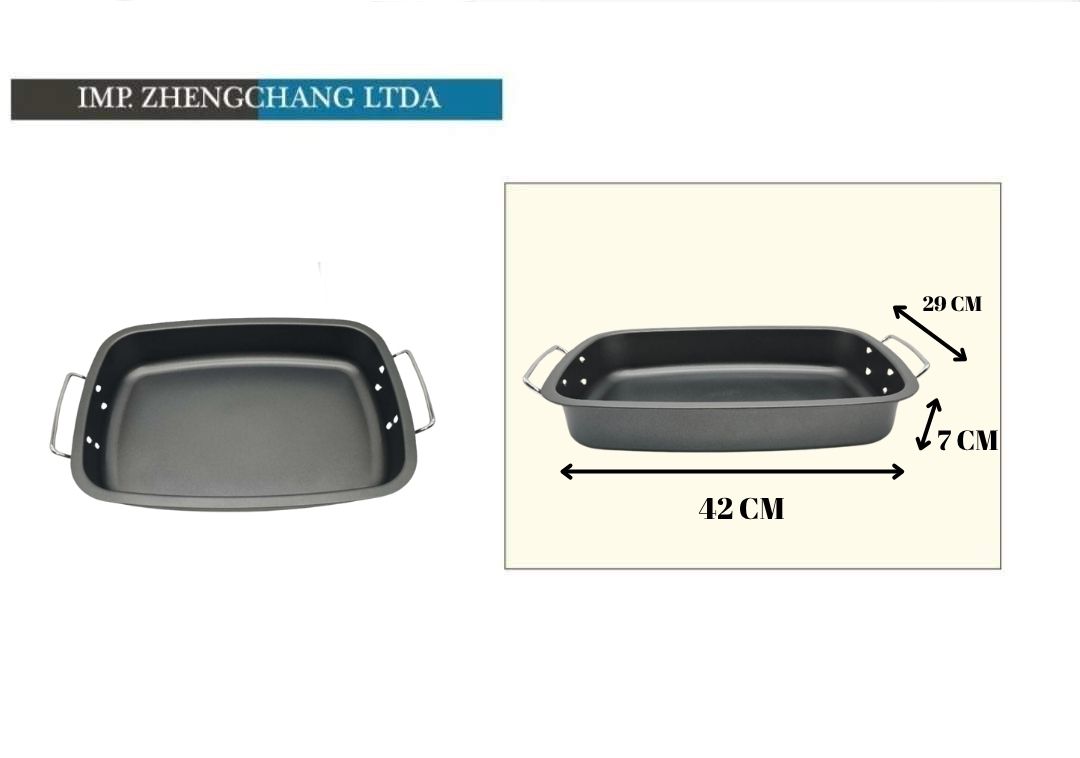 Bandeja profunda para horno con asas, 42 × 29 × 7 cm (x5)