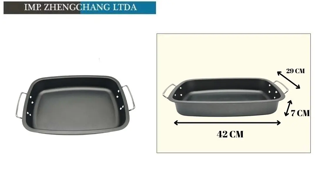 Bandeja profunda para horno con asas, 42 × 29 × 7 cm (x5) 1
