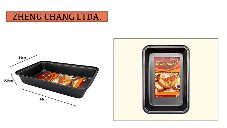 Molde rectangular para torta, 34 × 24 × 5,5 cm (x10) 1