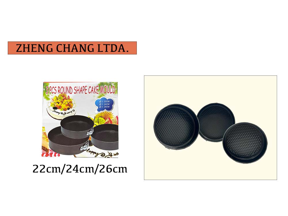 Juego de 3 moldes redondos con cierre, 22, 24 y 26 cm (x2)
