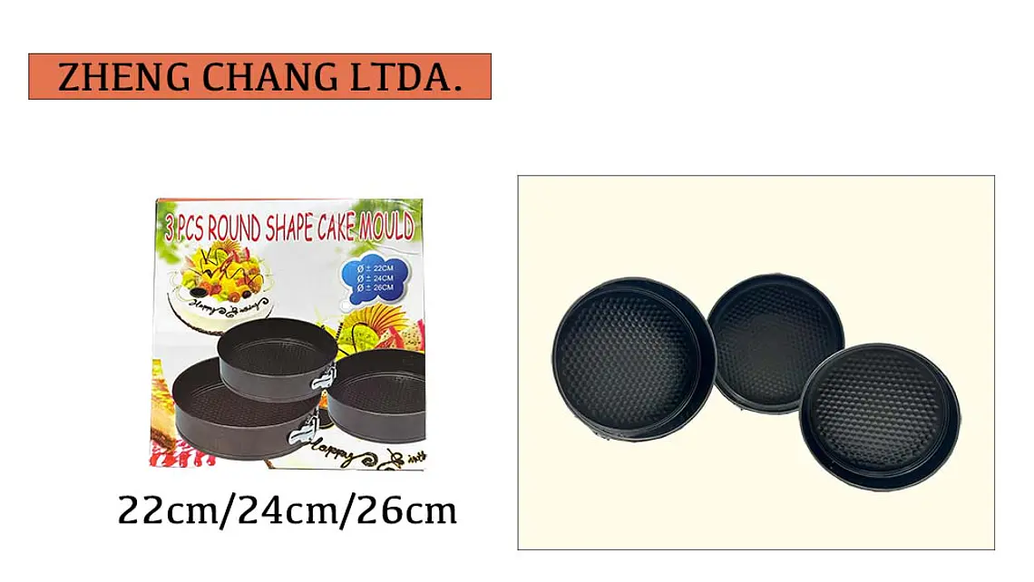 Juego de 3 moldes redondos con cierre, 22, 24 y 26 cm (x2) 1