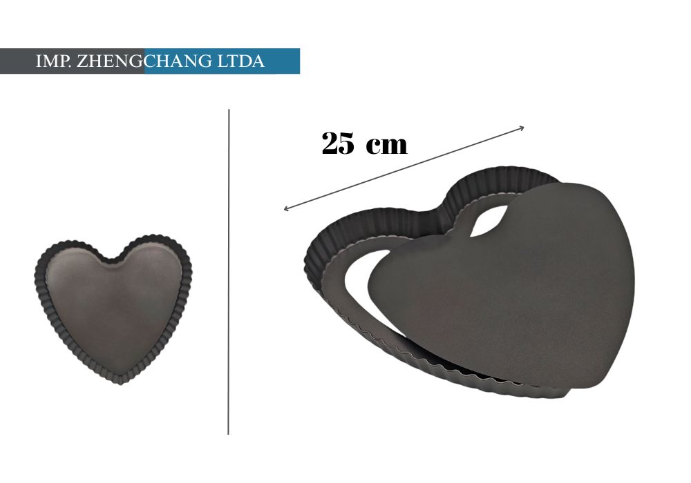 Molde de corazón acanalado con base desmontable, 25 cm (x10)