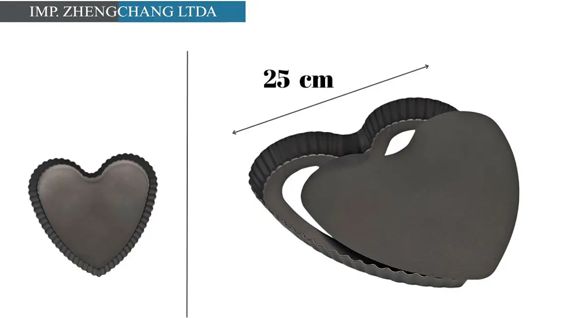 Molde de corazón acanalado con base desmontable, 25 cm (x10) 1