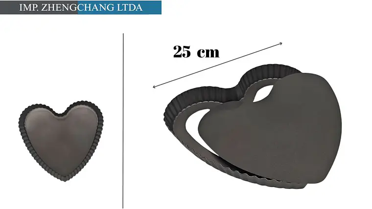 Molde de corazón acanalado con base desmontable, 25 cm (x10) 1