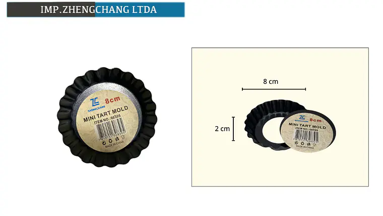 Molde para tartaleta con base desmontable, 8 cm (x12) 1