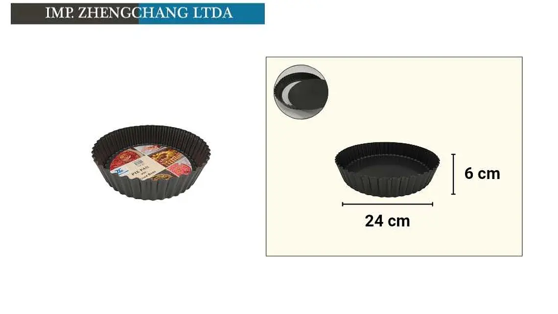Molde acanalado desmontable, 24 cm y 6 cm de alto (x12) 1