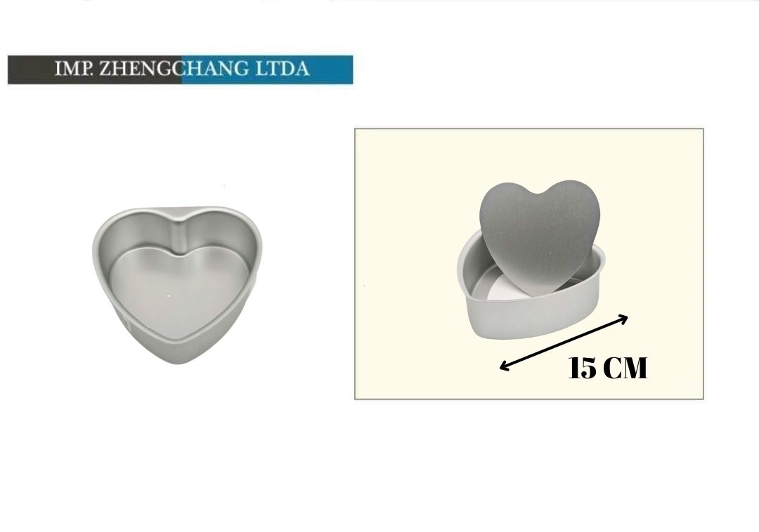 Molde de corazón de aluminio con base desmontable, 15 cm (x12)