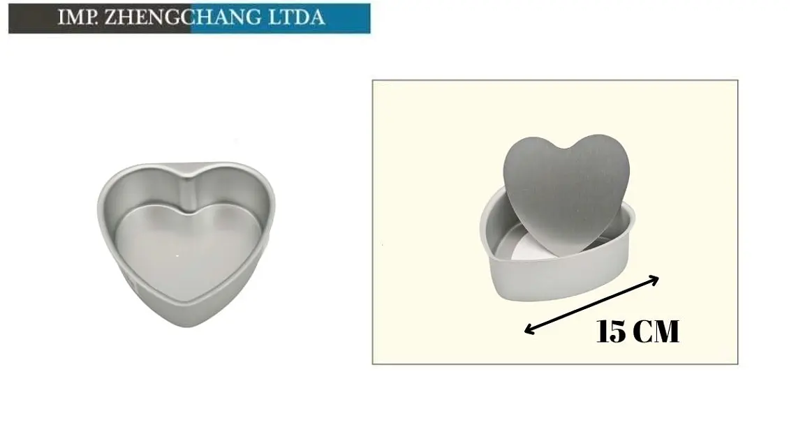 Molde de corazón de aluminio con base desmontable, 15 cm (x12) 1