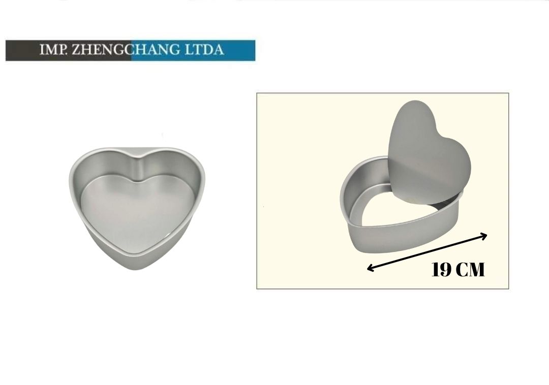 Molde de corazón de aluminio con base desmontable, 19 cm (x12)