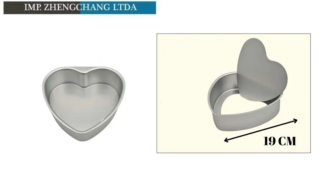 Molde de corazón de aluminio con base desmontable, 19 cm (x12) 1