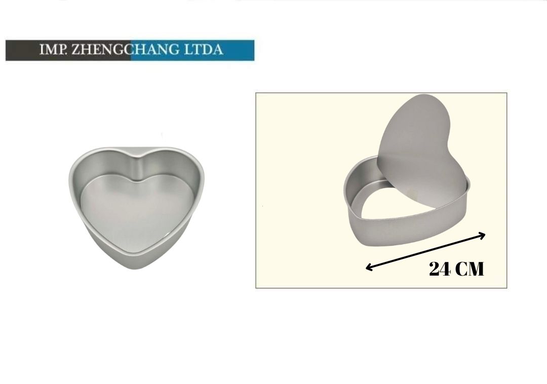 Molde de corazón de aluminio con base desmontable, 24 cm (x12)