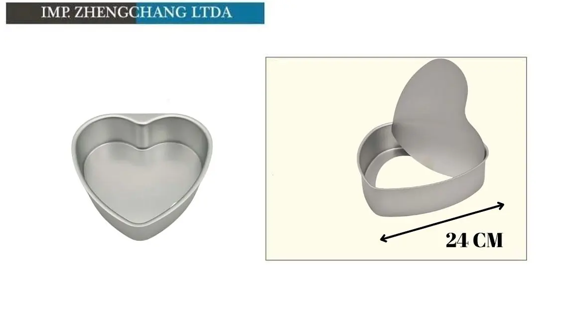 Molde de corazón de aluminio con base desmontable, 24 cm (x12) 1