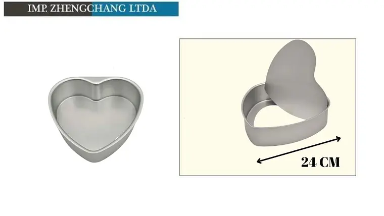 Molde de corazón de aluminio con base desmontable, 24 cm (x12) 1