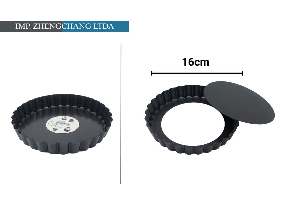 Molde redondo acanalado con base desmontable, 16 cm (x10)