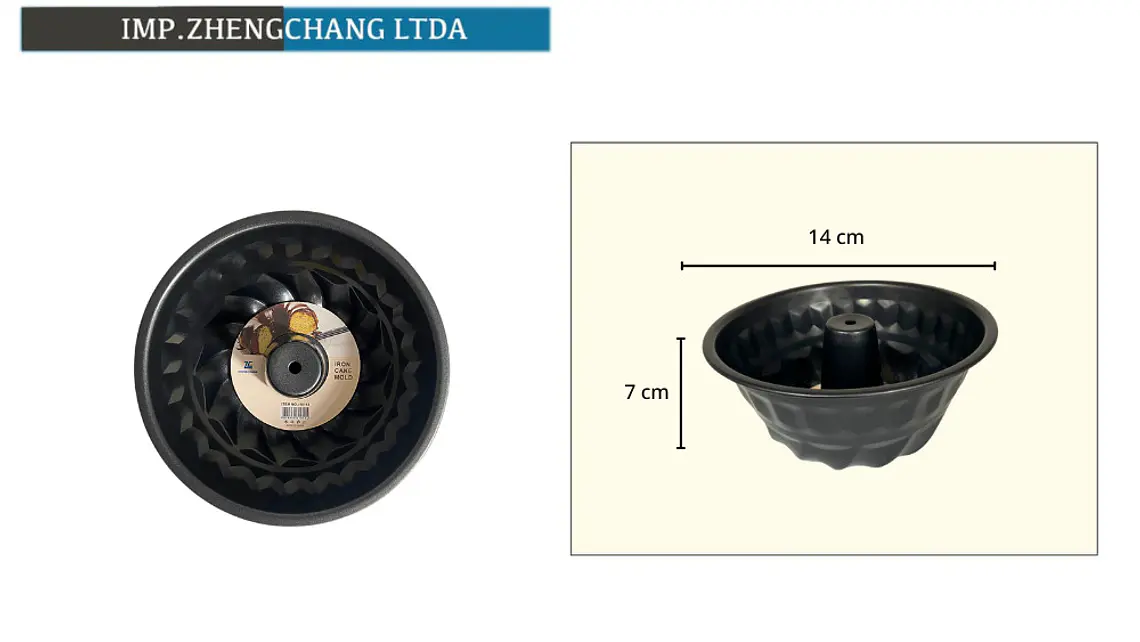 Molde acanalado con tubo central, 14 cm (x12) 1