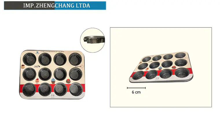 Molde perforado para 12 panes redondos, cavidades de 6 cm (x10) 1