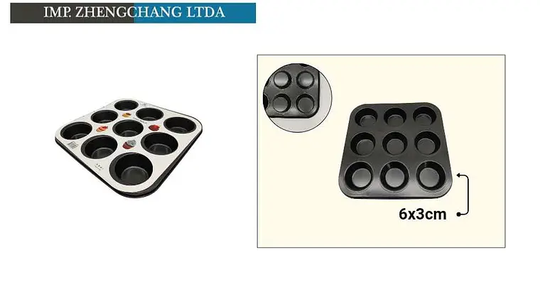 Molde para 9 cupcakes, cavidades de 6 cm (x10) 1