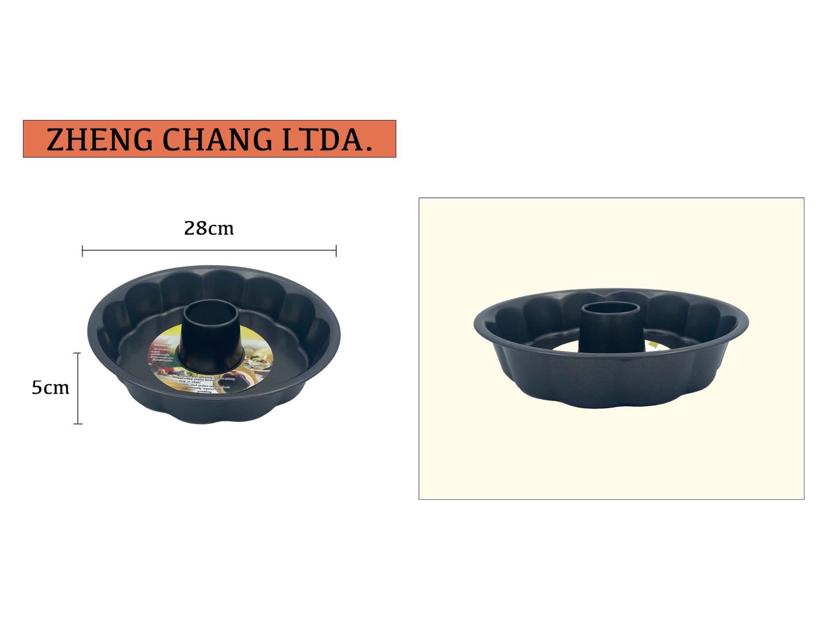 Molde acanalado para torta con tubo central, 28 cm (x10)