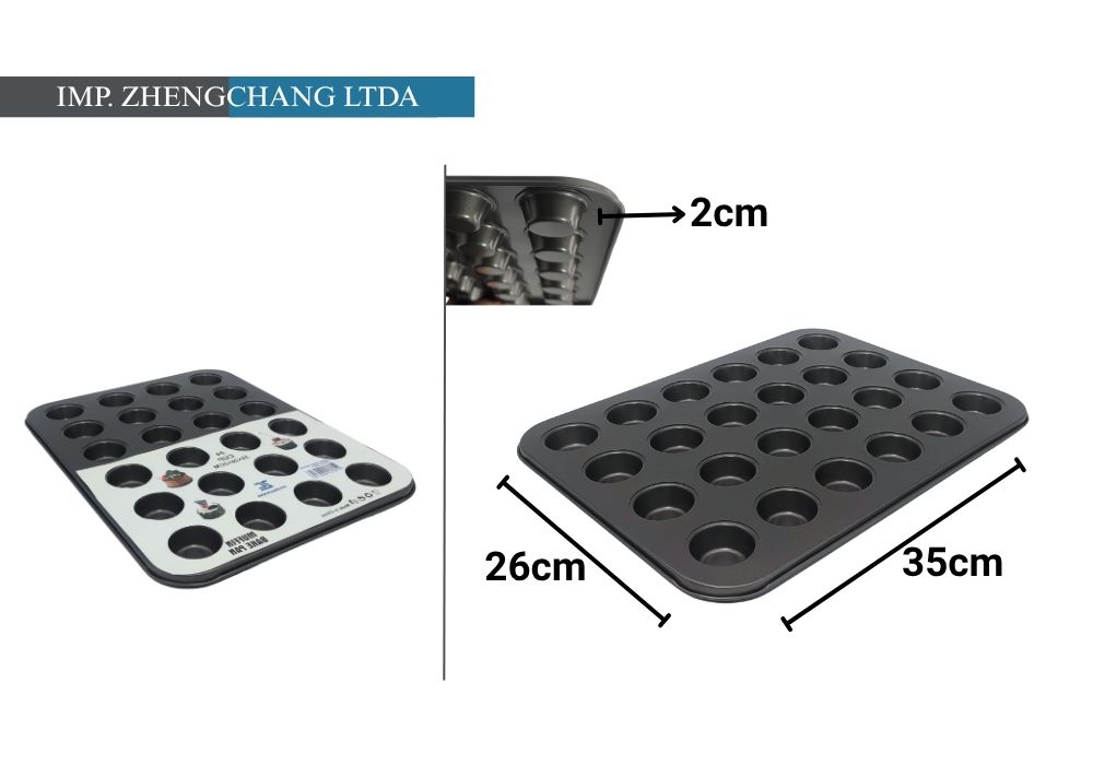 Molde para 24 miniflanes, bandeja de 35 × 26 cm (x12)
