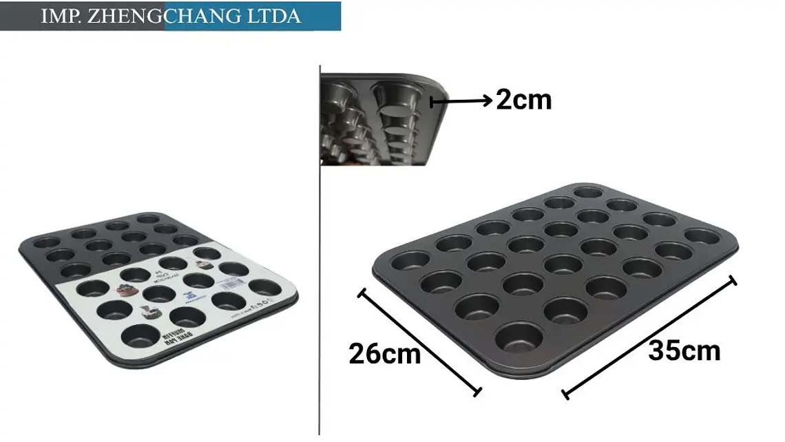 Molde para 24 miniflanes, bandeja de 35 × 26 cm (x12) 1