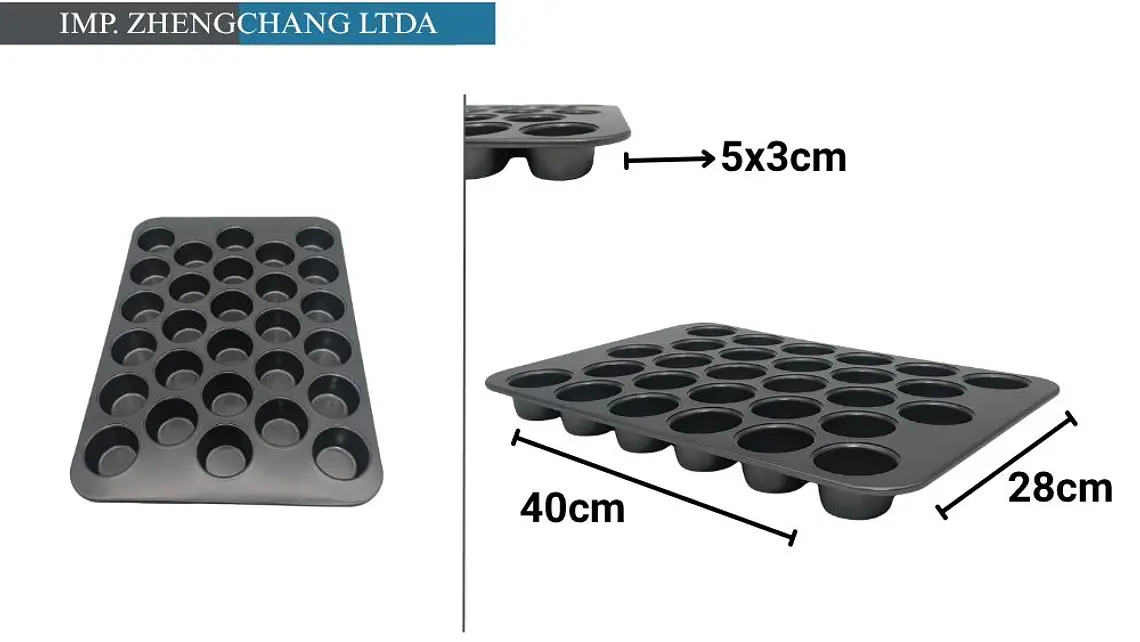 Molde para 28 minicupcakes, bandeja de 40 × 28 cm (x10) 1
