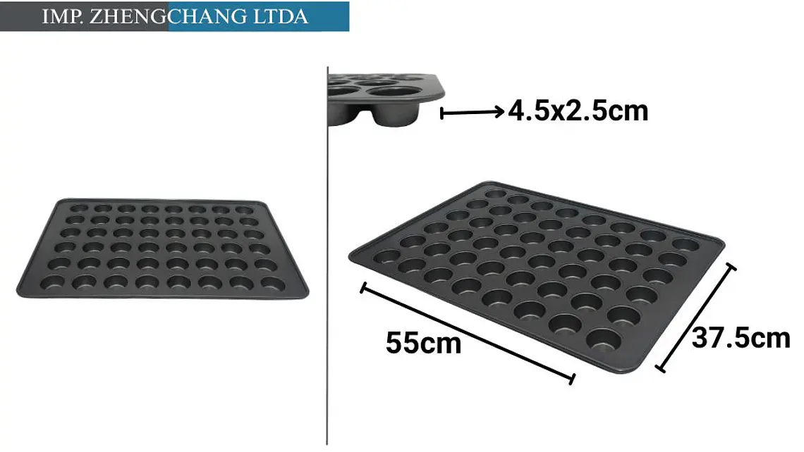 Molde para 48 minicupcakes, bandeja de 55 × 37,5 cm (x10) 1
