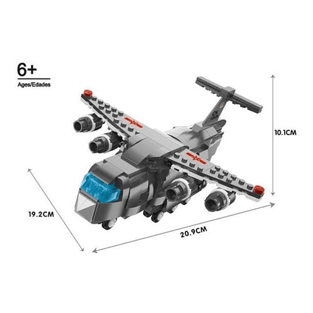 Bloques Tipo Lego Avión De Transporte Militar 358 Piezas