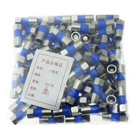 50 Conectores Rg6 De Compresión Crimpeables Cable Coaxial 