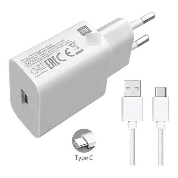 Cargador Xiaomi Tipo C 3.0 A - Carga Rápida Mi 9 Se Mi 8, 7 