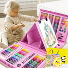 Maleta Rosada 208 Piezas Dibujo Infantil Aprendizaje Arte  5
