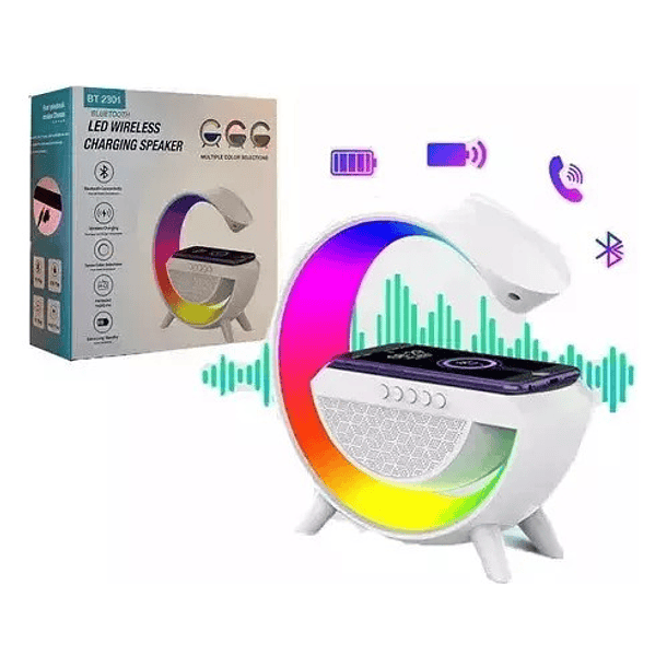 Lampara Mesa Parlante Luces Bluetooth Cargador Inalambrica 2