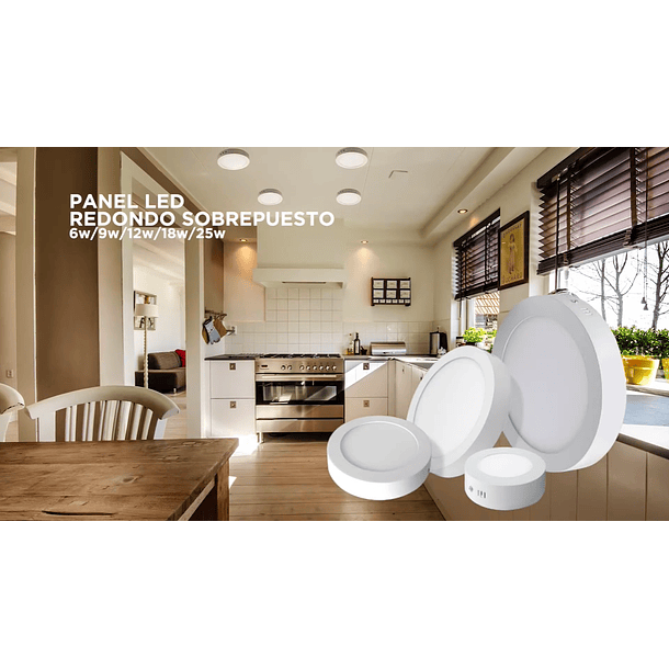 Panel Led Redondo Sobrepuesto Frio/cálido 25w Megabright 8
