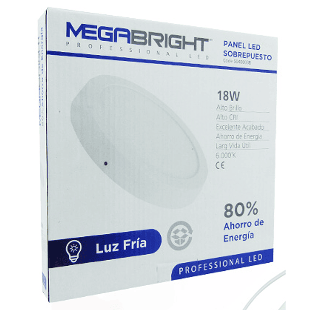 Panel Led Redondo Sobrepuesto Frio/cálido 18w Megabright 6