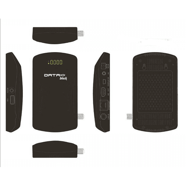Data win Black + Antena Satelital con LNB 4 salidas +  Cable Coaxial 30 Metros 1
