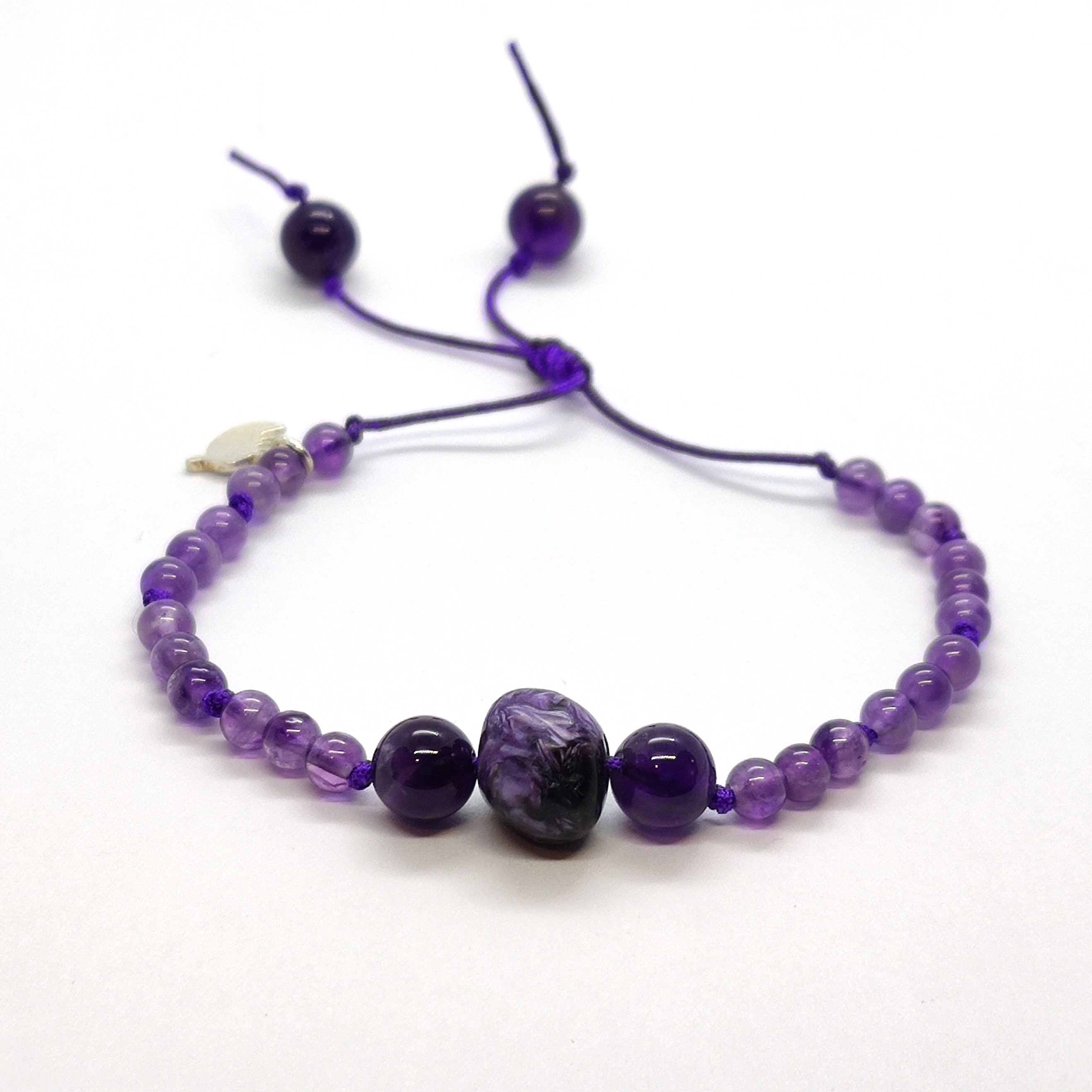 Pulsera Frecuencia Violeta - Amatista y Charoita