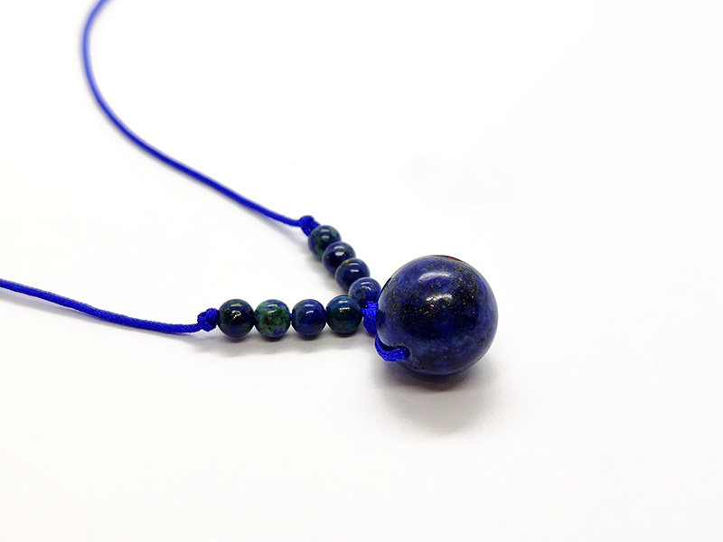 Collar Frecuencia Azul - Lapislázuli, Azurita, Agata de encaje azul, Aguamarina