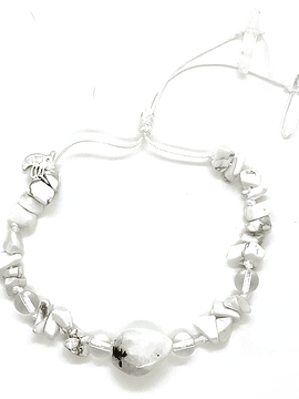 Pulsera Frecuencia Blanco - Labradorita blanca, Howlita,