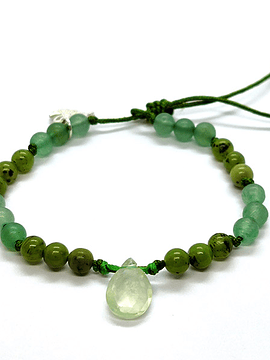 Pulsera Frecuencia Verde - Jade, Prehnita, Aventurina, Peridoto