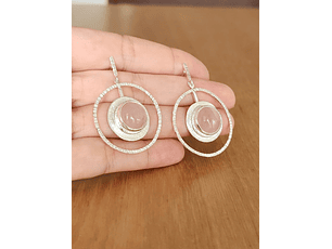 Aretes Cuarzo Rosa Plata925