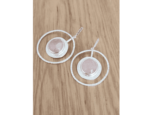 Aretes Cuarzo Rosa Plata925