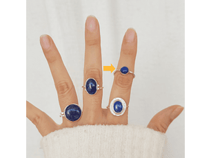 Anillo Lapislázuli plata 925 sencillo