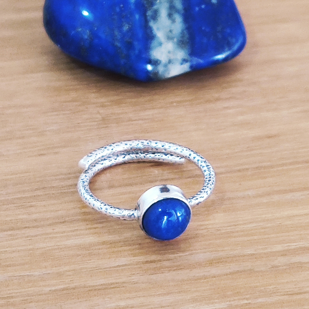 Anillo Lapislázuli plata 925 sencillo 1